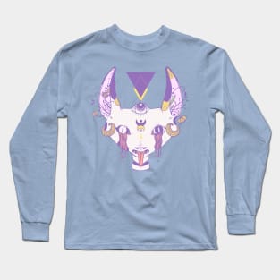 Cat With Serpent Tongue And Third Eye Long Sleeve T-Shirt